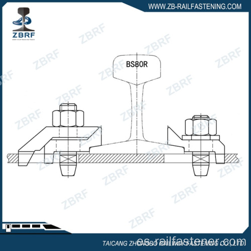 Abrazadera de riel para riel de mina BS80R